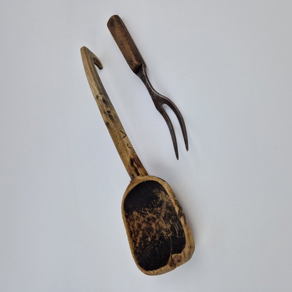 Träslev och stekgaffel, 1800-tal