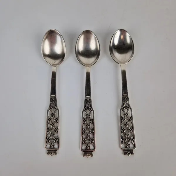 Kaffeskedar, silver, 3 st