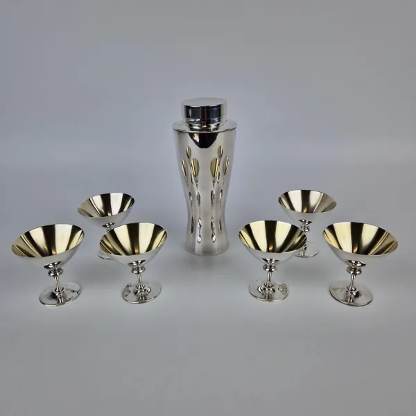 Cocktailset, nysilver, 7 delar