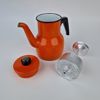 Kockums emalj, kaffekanna (perkolator-prototyp) och kastrull