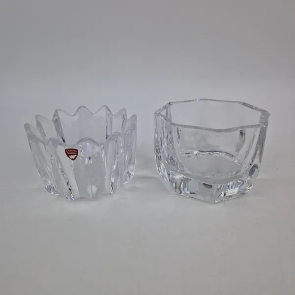 Skålar, glas, 2 st, bl.a. Orrefors