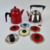 Kockums emalj, kaffekannor, 2 st