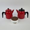 Kockums emalj, kaffekannor 2 st och skål