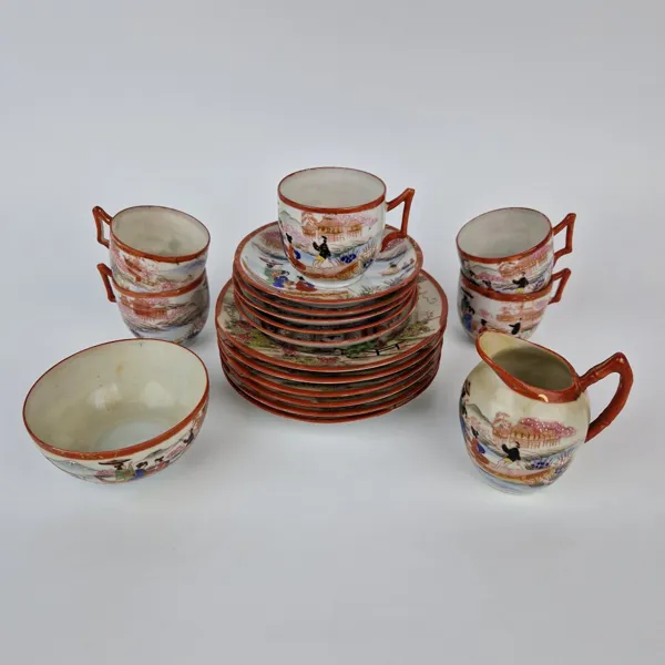 Kaffeservis, asiatisk, 18 delar