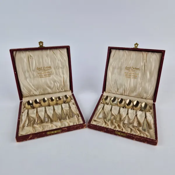 Moccaskedar, nysilver, 12 st