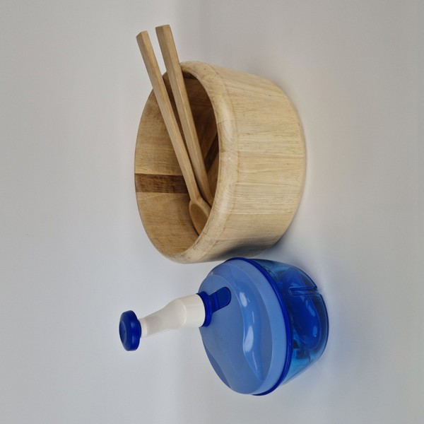 Salladsskål med bestick och salladsslunga